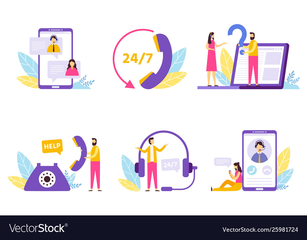 Online assistant virtual technical support Vector Image