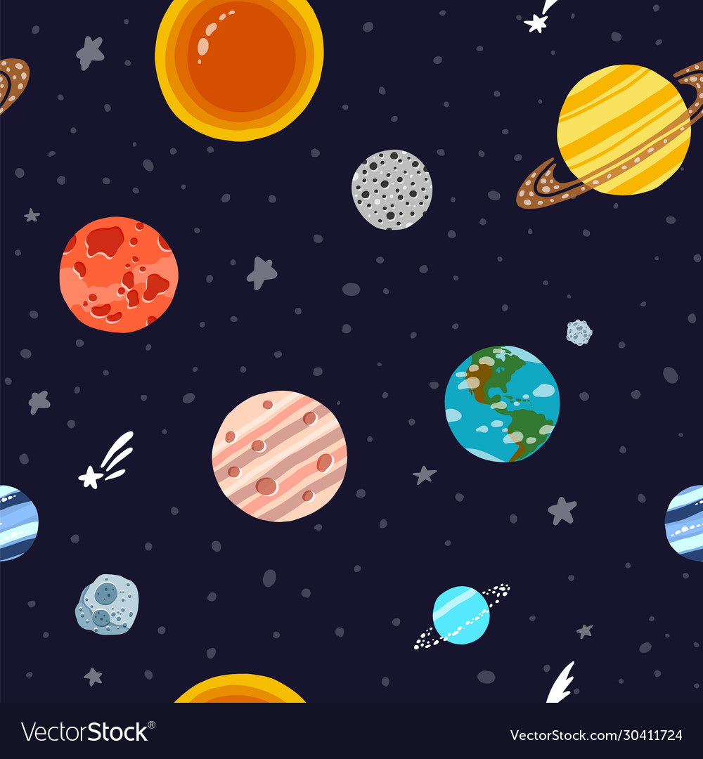 Planet pattern with constellations and stars Vector Image