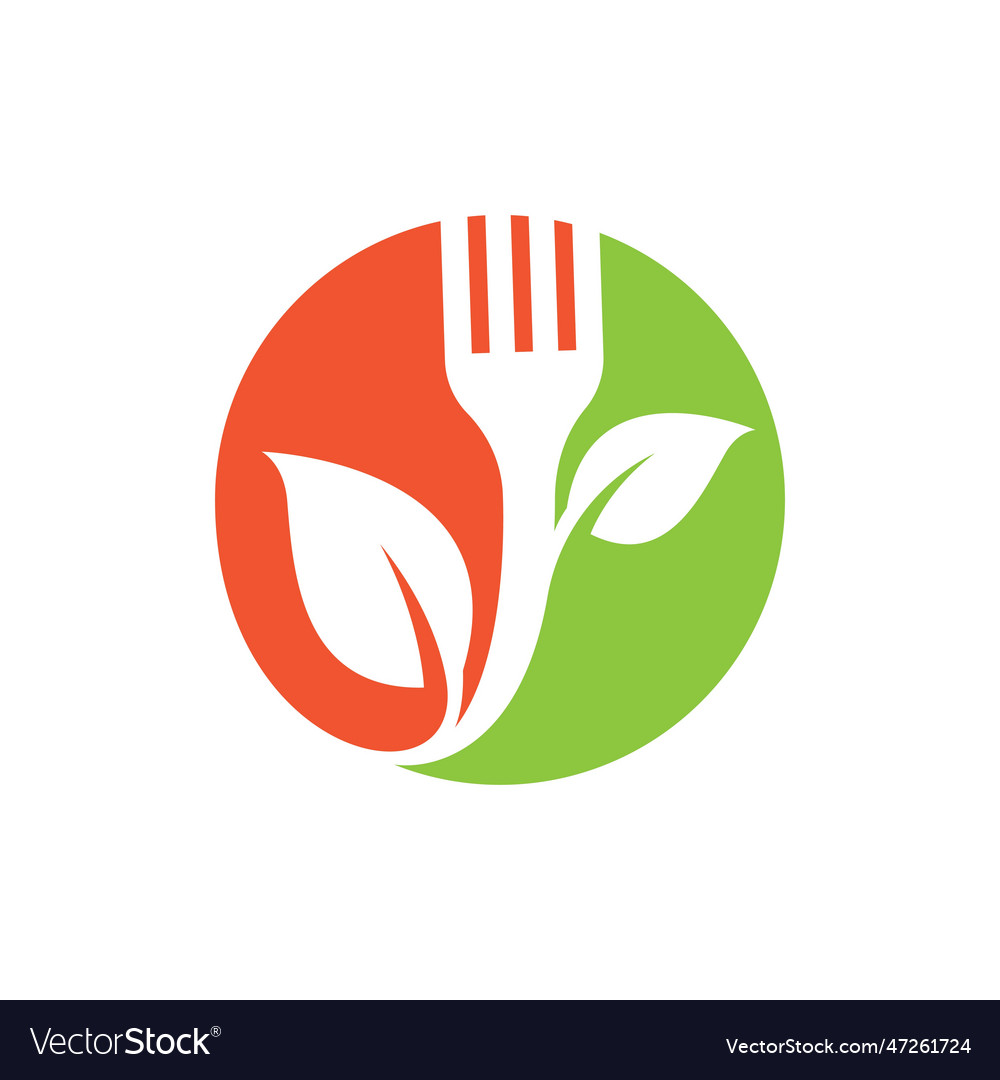 Vegetarian food logo images Royalty Free Vector Image