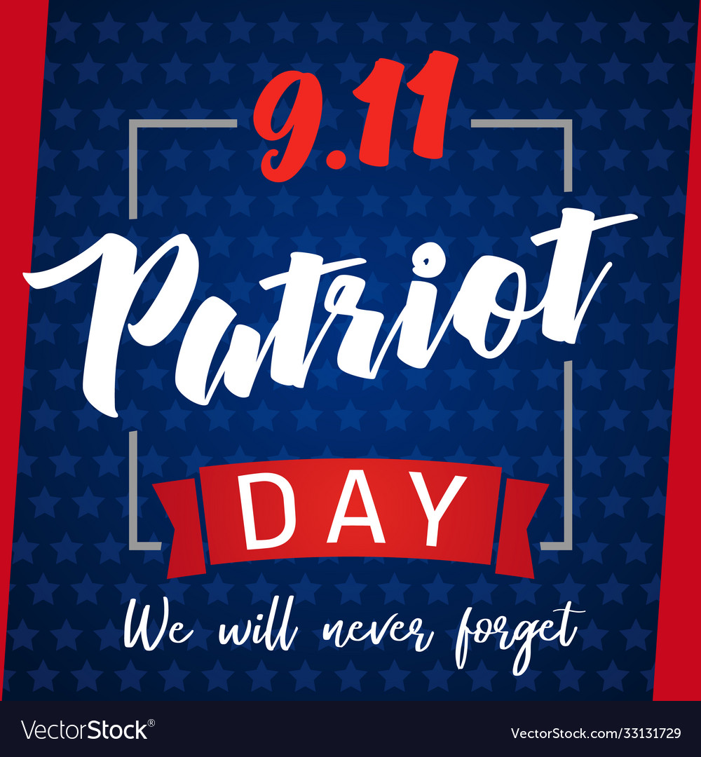 9 11 patriot day greeting card blue stars Vector Image