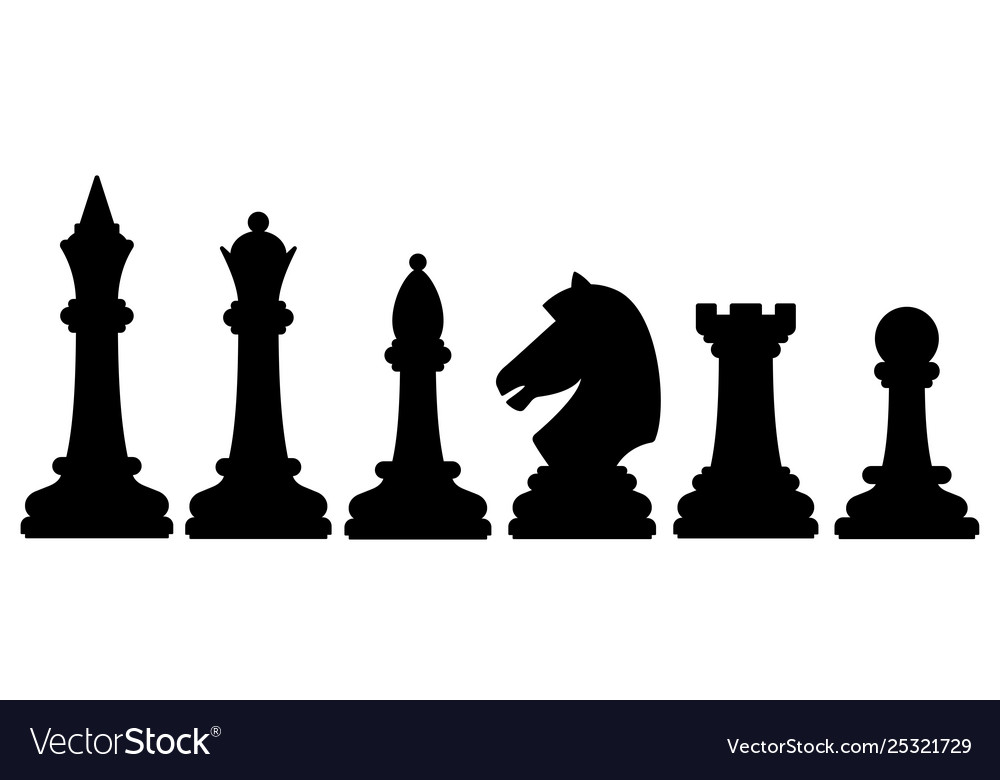 Chess silhouette set Royalty Free Vector Image