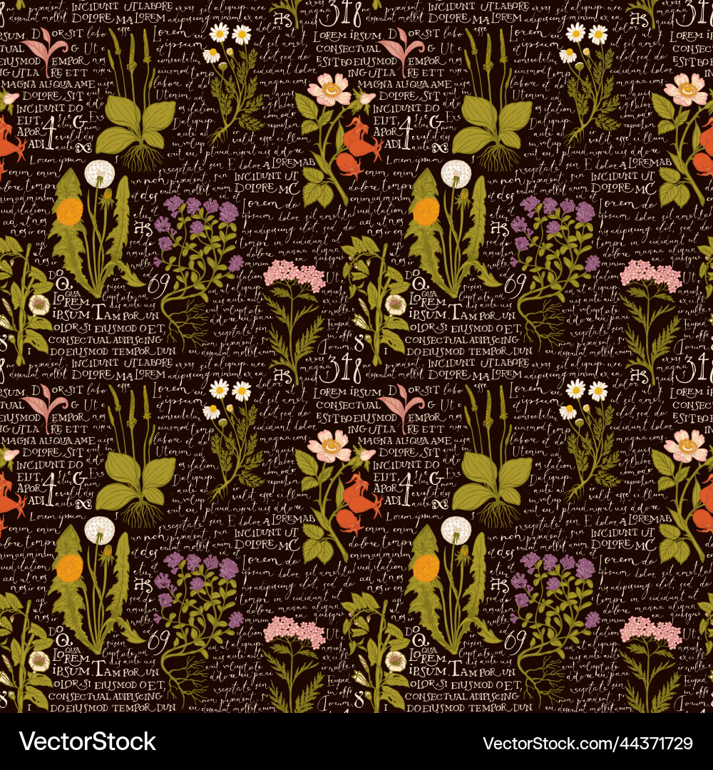 Colored seamless pattern with hand-drawn Vector Image