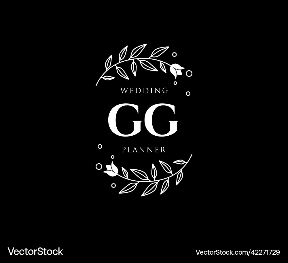 Gg initials letter wedding monogram logos Vector Image
