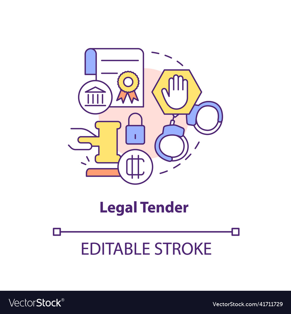 Legal tender concept icon Royalty Free Vector Image