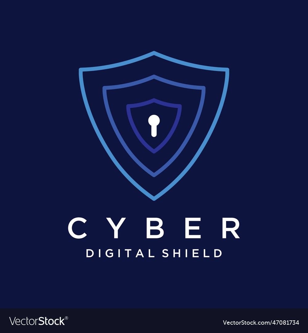 Creative technology digital cyber security logo Vector Image