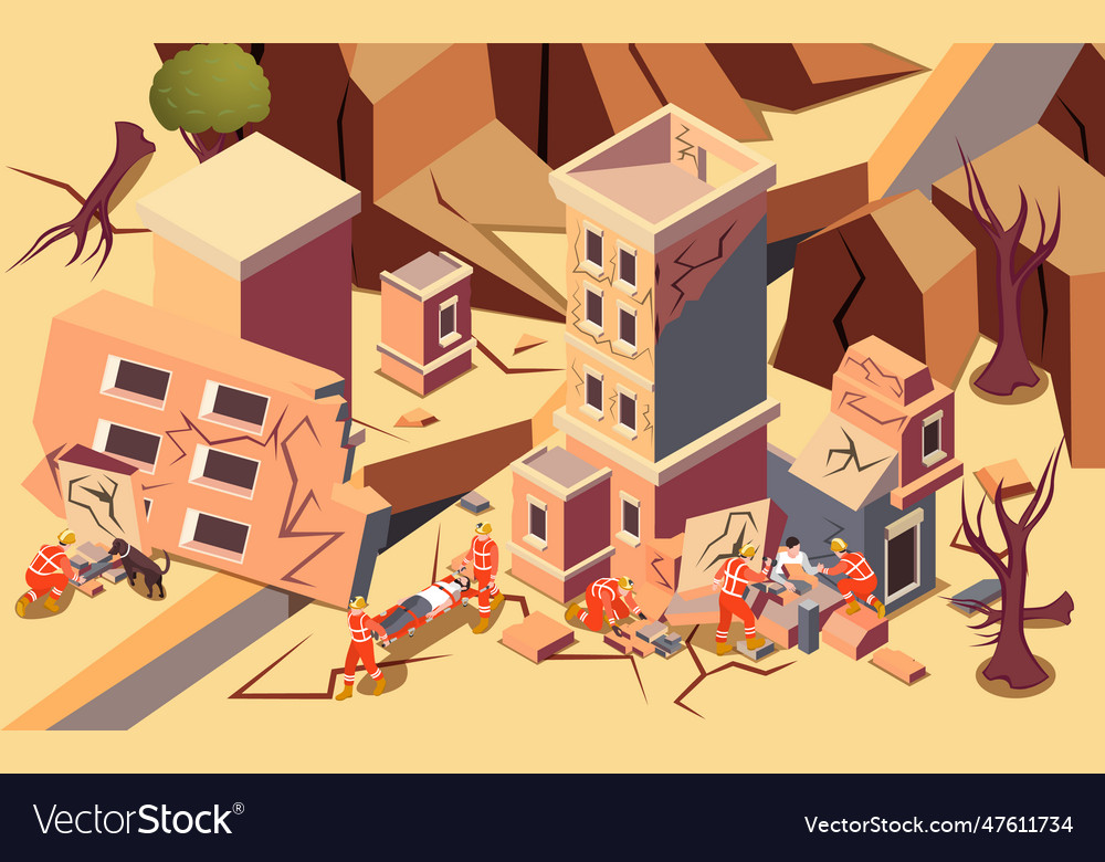 Earthquake Disaster Background Royalty Free Vector Image