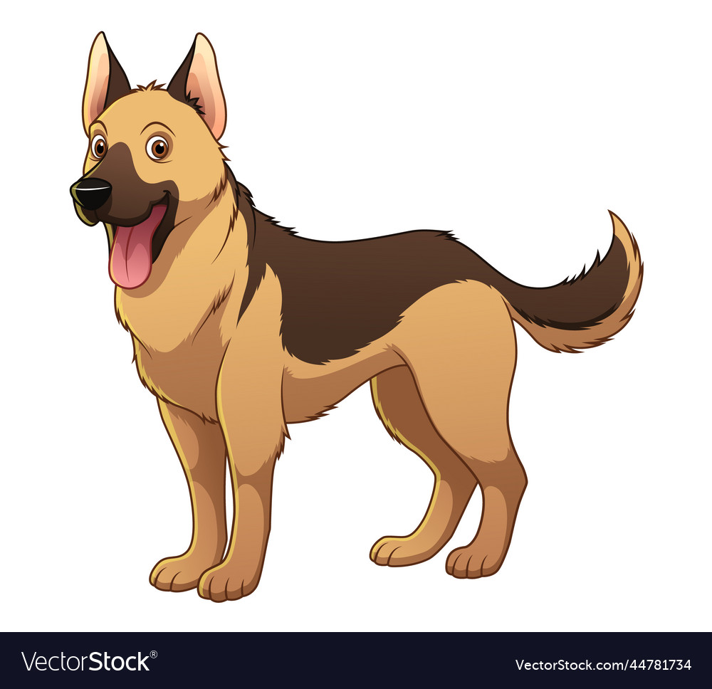 German shepherd dog cartoon animal Royalty Free Vector Image