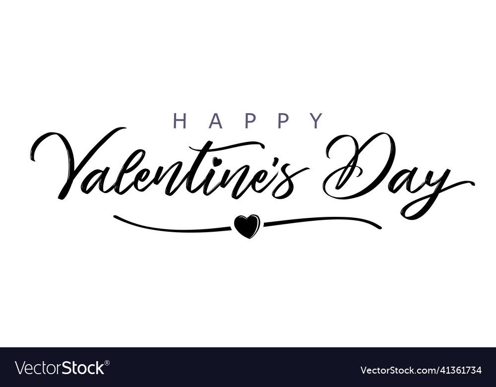 Happy valentines day elegant banner black Vector Image