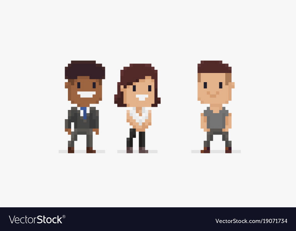 Pixel people Royalty Free Vector Image - VectorStock