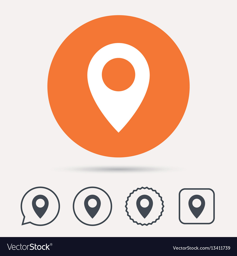 Location icon map pointer sign Royalty Free Vector Image