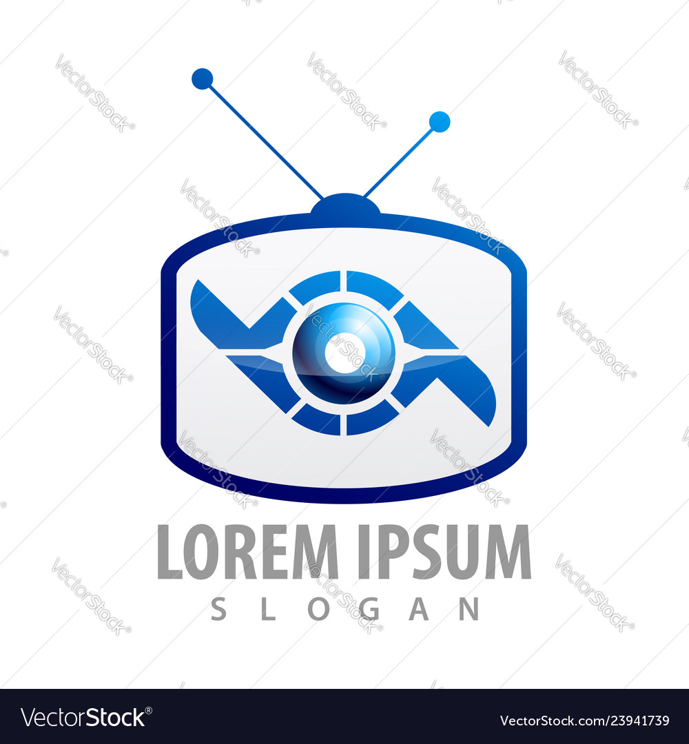 Logo concept design square television symbol Vector Image