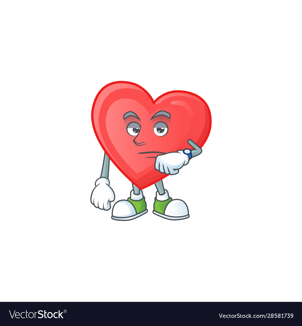 Picture waiting red love on cartoon mascot Vector Image Picture waiting red love on cartoon mascot Vector Image