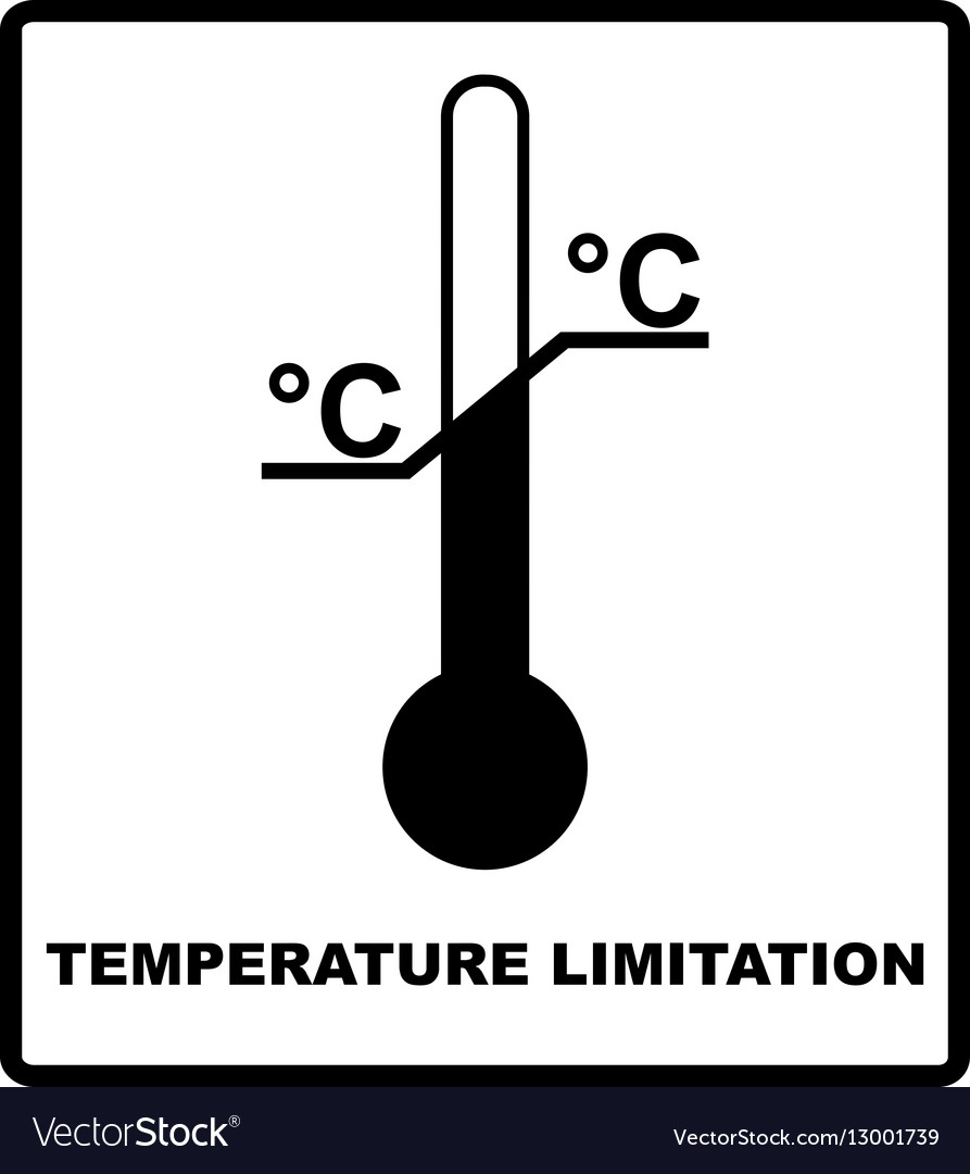 Temperature limits Cargo signs Temperature Vector Image
