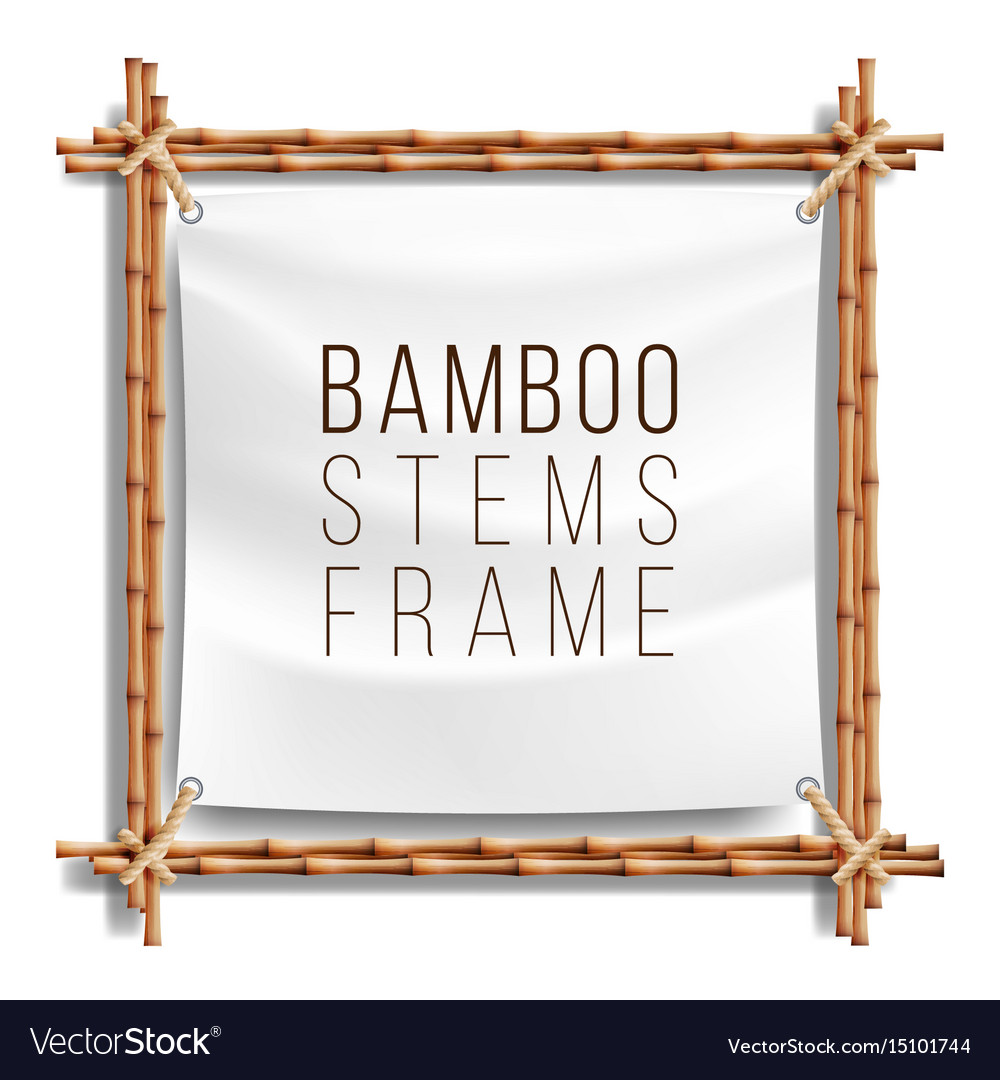 bamboo frame template good for tropical royalty free vector