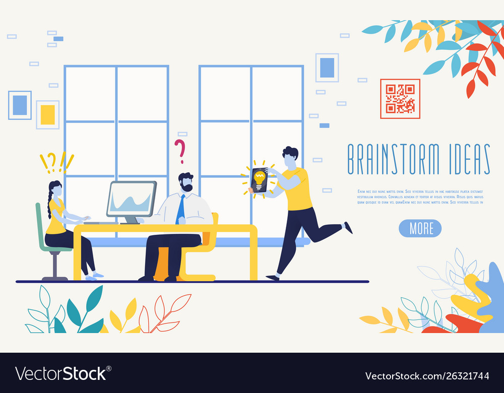 Brainstorming Business Ideas Flat Website Vector Image