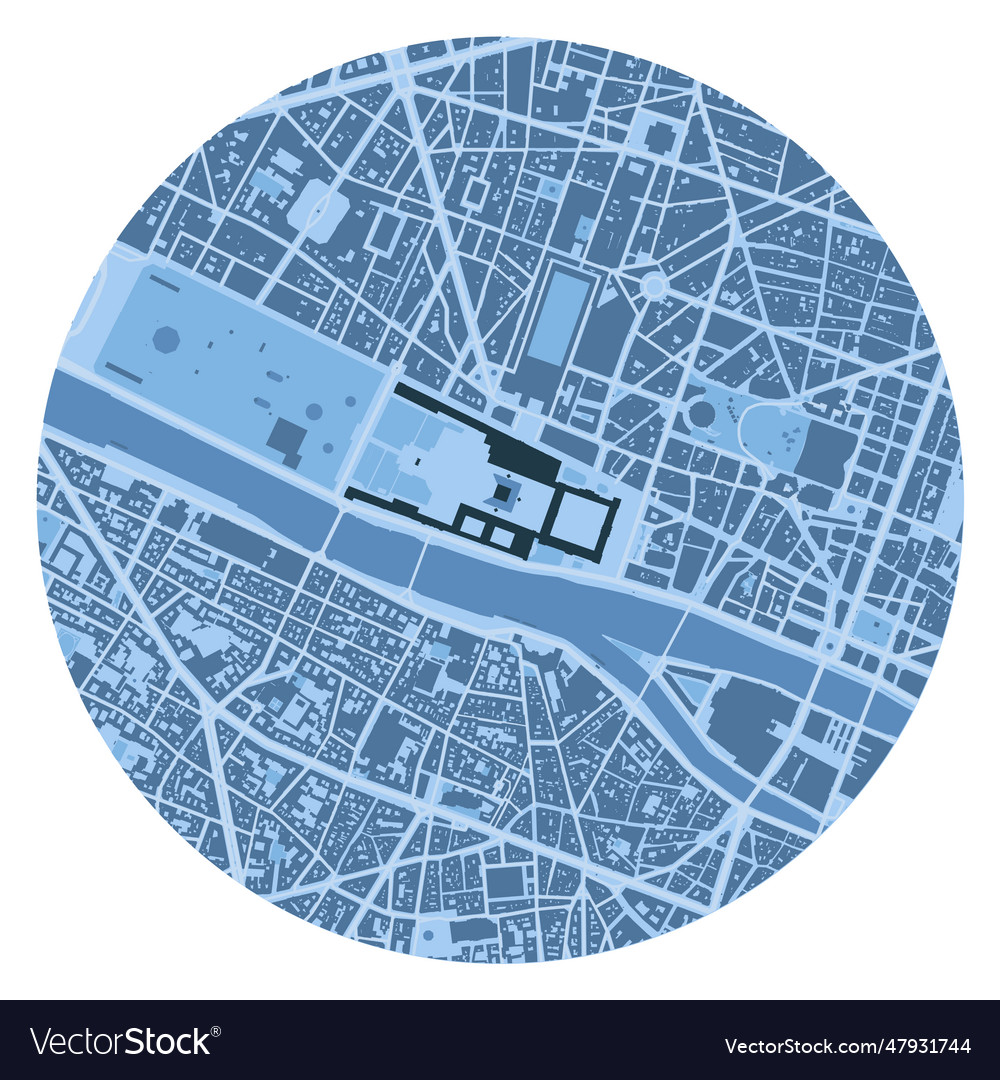 Map of louvre location in paris Royalty Free Vector Image