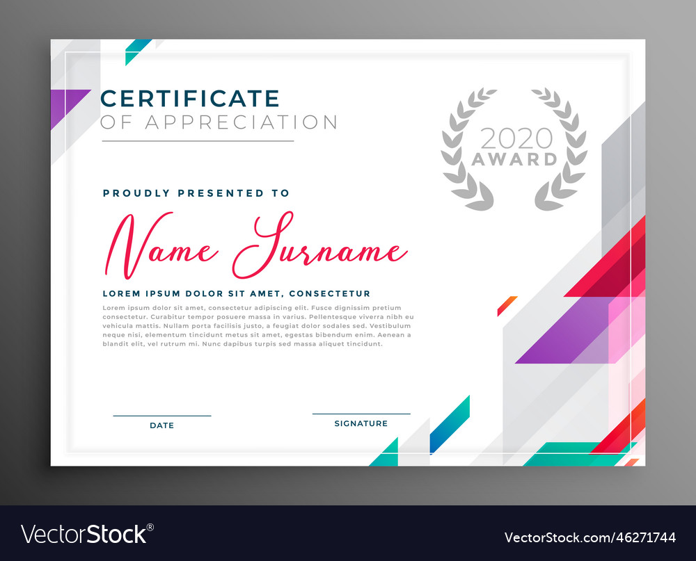 Modern certificate award template design Vector Image