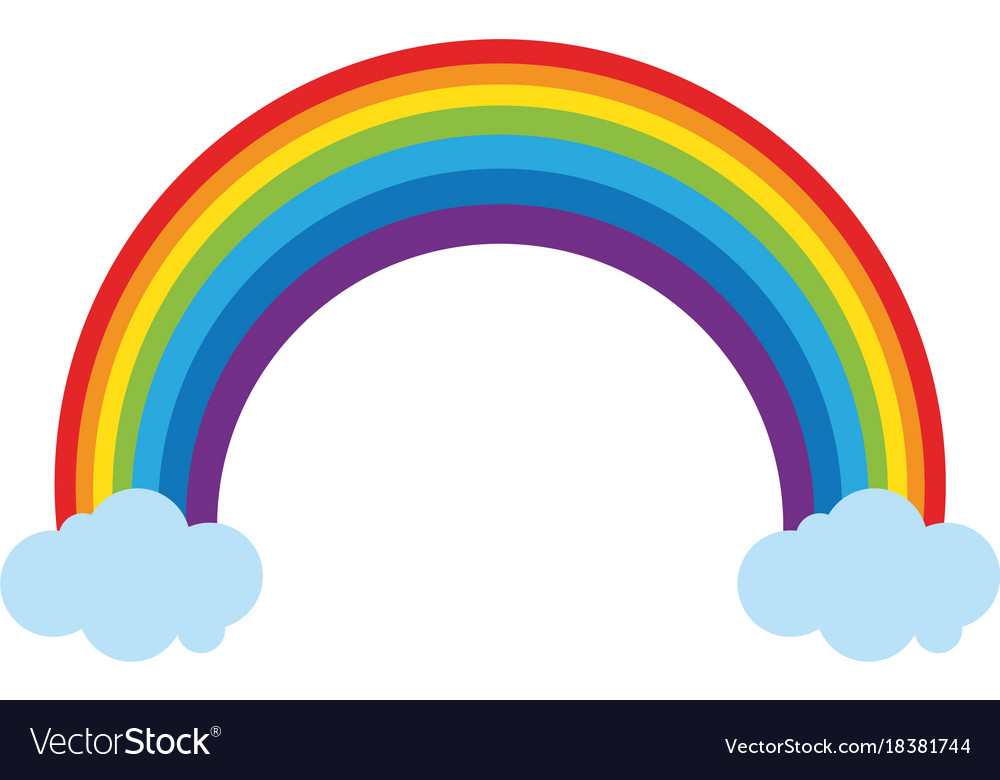 Rainbow with clouds icon image Royalty Free Vector Image