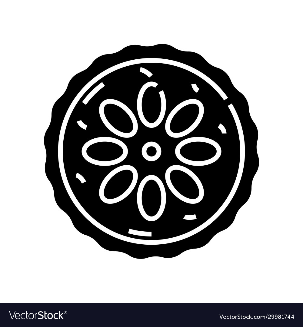 Tasty cake black icon concept Royalty Free Vector Image