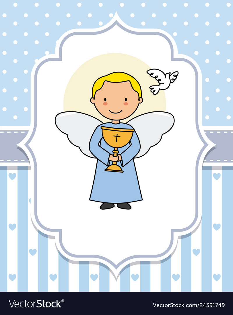 Angel with a chalice in hands Royalty Free Vector Image