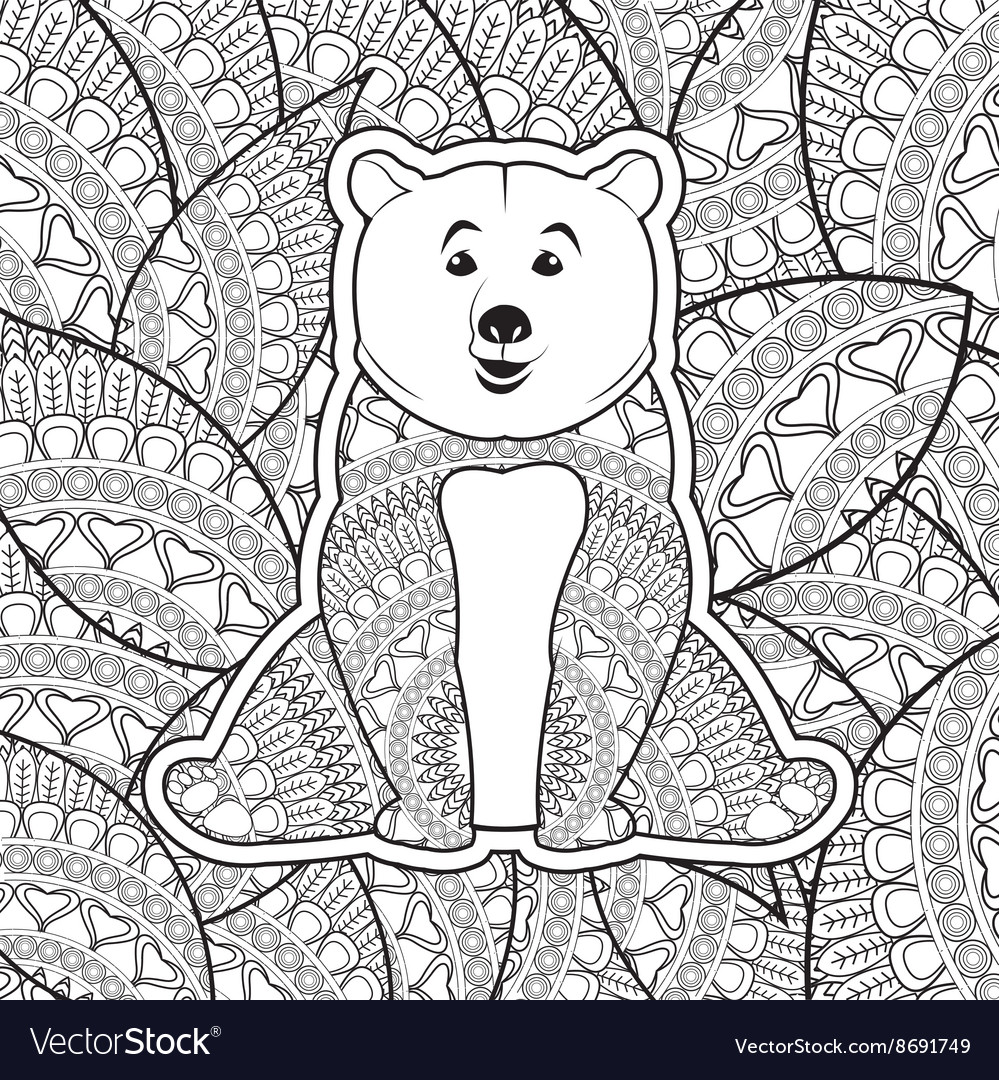 Animal design adult coloring concept white Vector Image