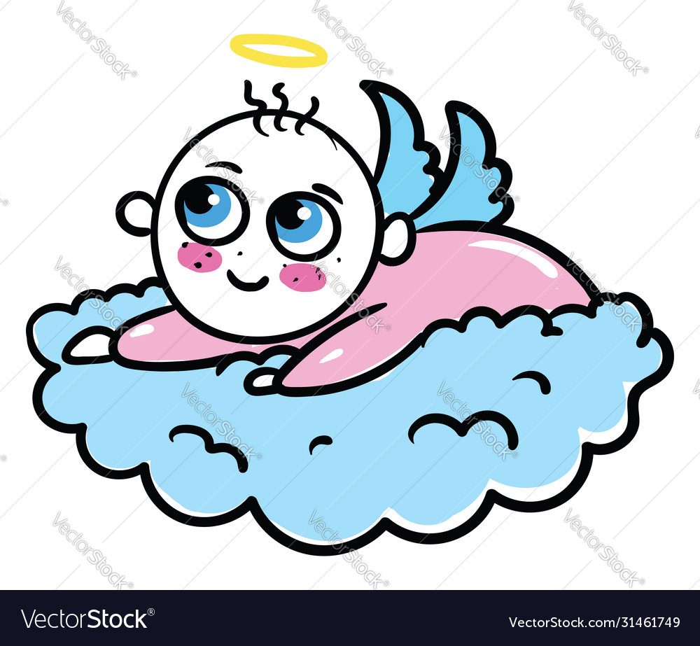 Bacute Angel On White Background Royalty Free Vector Image