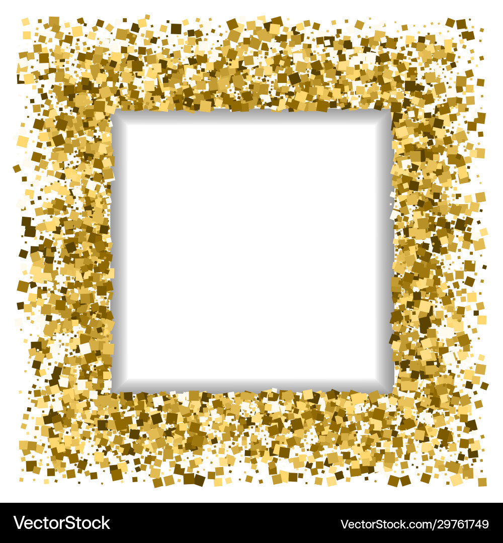 Spangles Background Festive frame gold spangles square background Vector Image