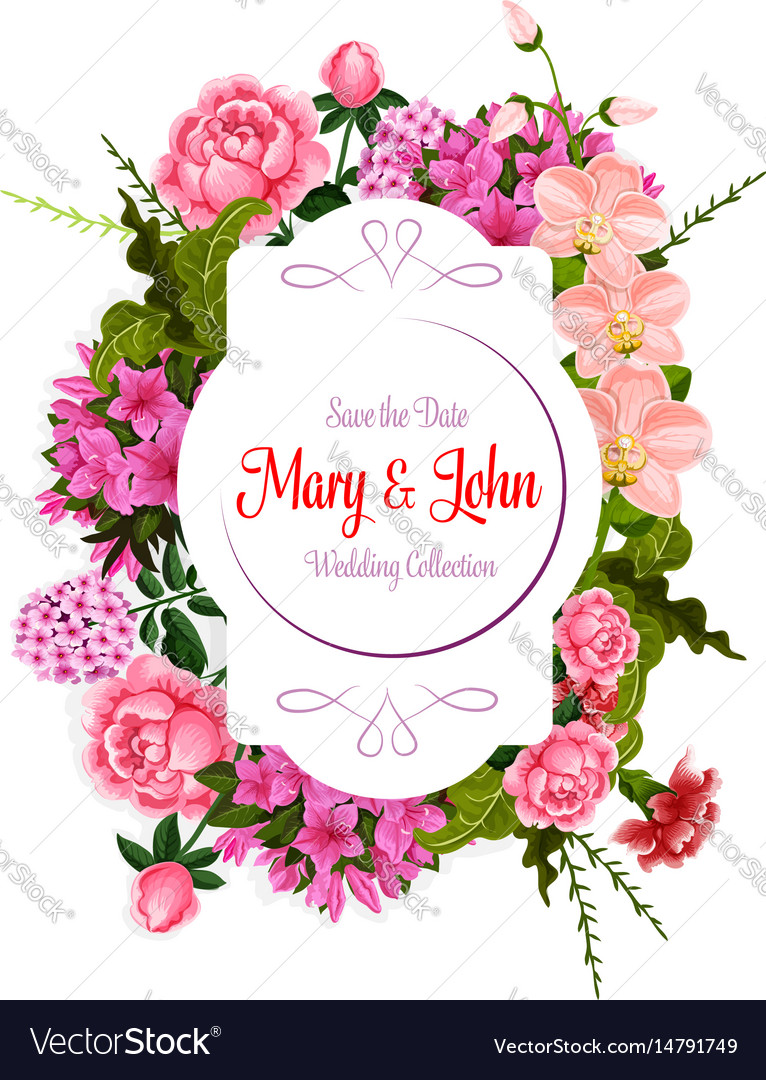 Flowers bouquet for wedding greeting card Vector Image