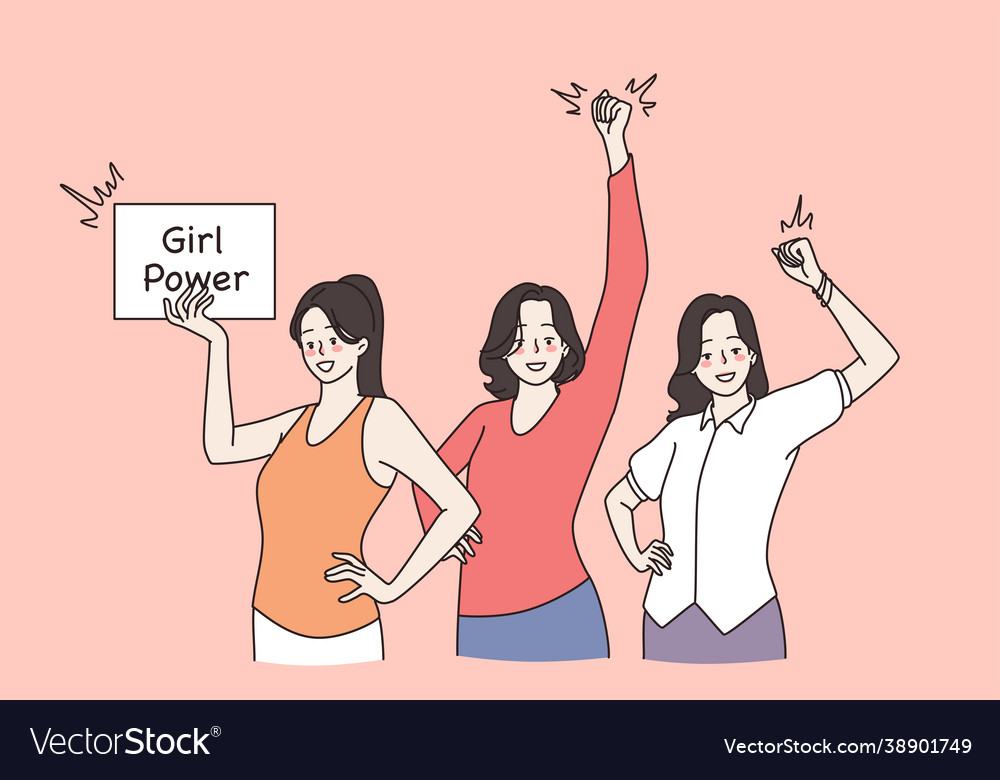 Girl power and feminism concept