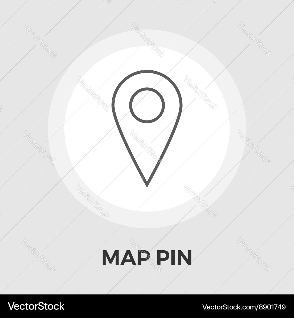 Map pin flat icon Royalty Free Vector Image - VectorStock
