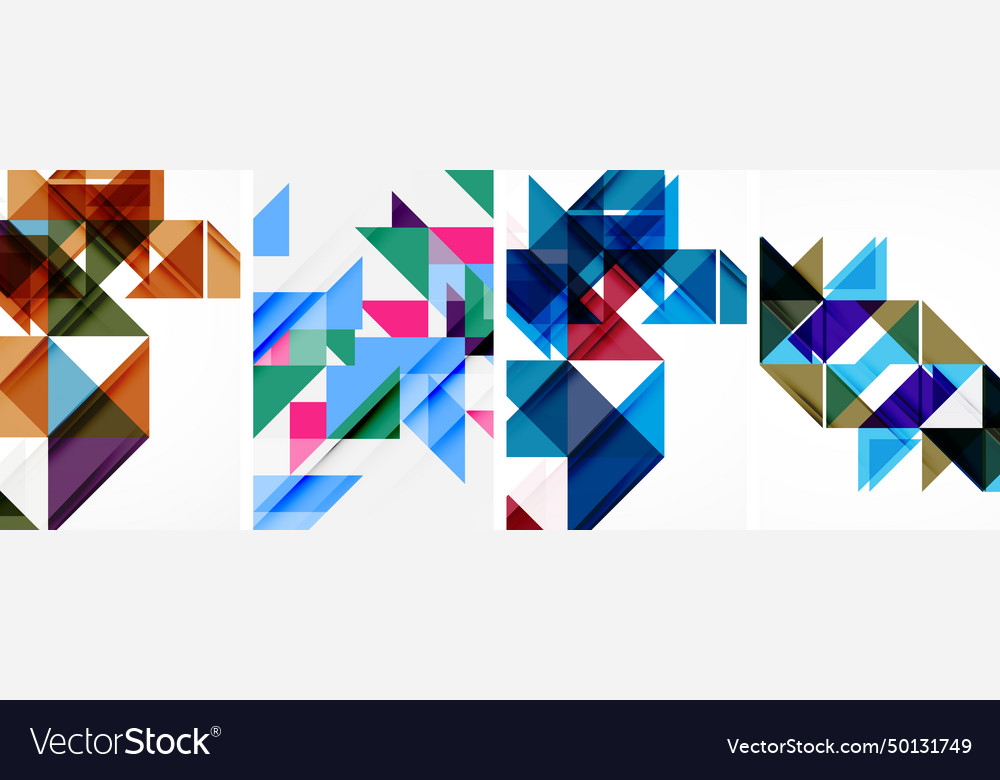 Set of abstract random triangle composition Vector Image