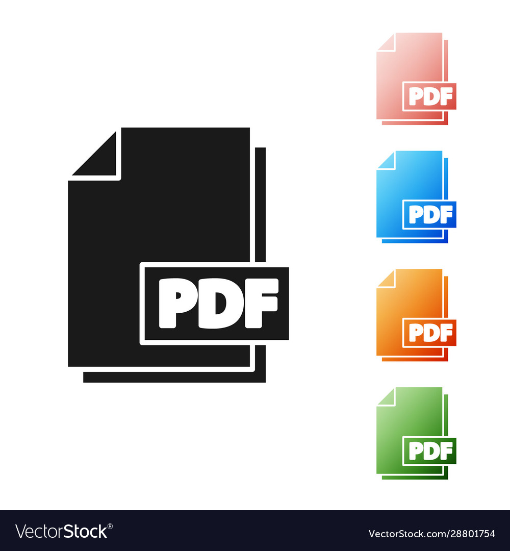 Black pdf file document download pdf button icon Vector Image