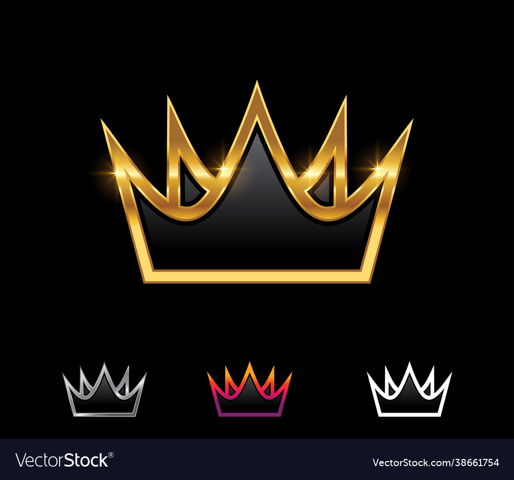 Golden royal crown sign Royalty Free Vector Image