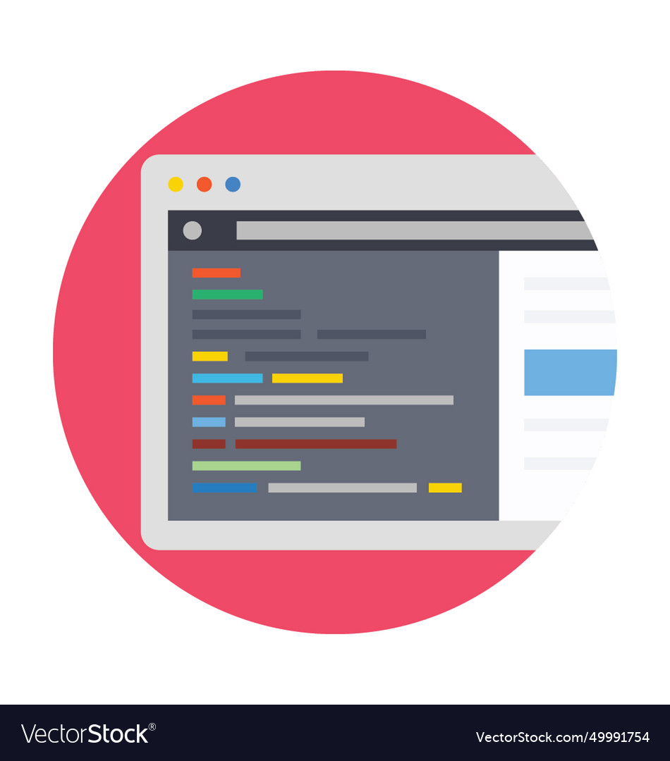 Ide editor flat icon Royalty Free Vector Image