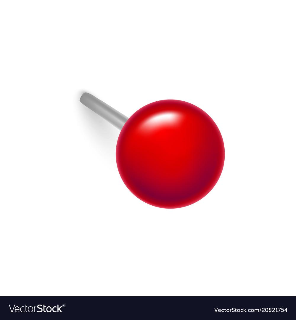 realistic detailed 3d red push pin royalty free vector image