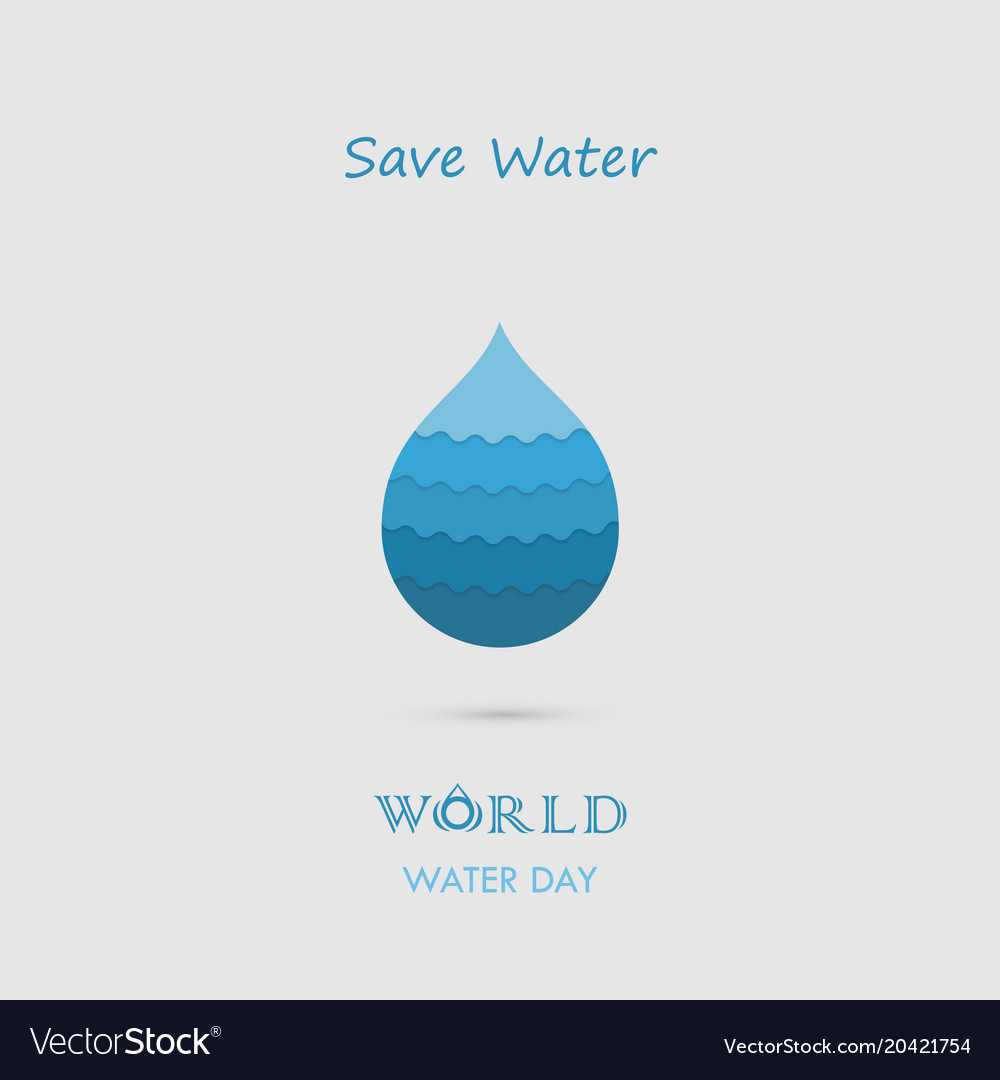 Water drop with waves icon logo design Royalty Free Vector