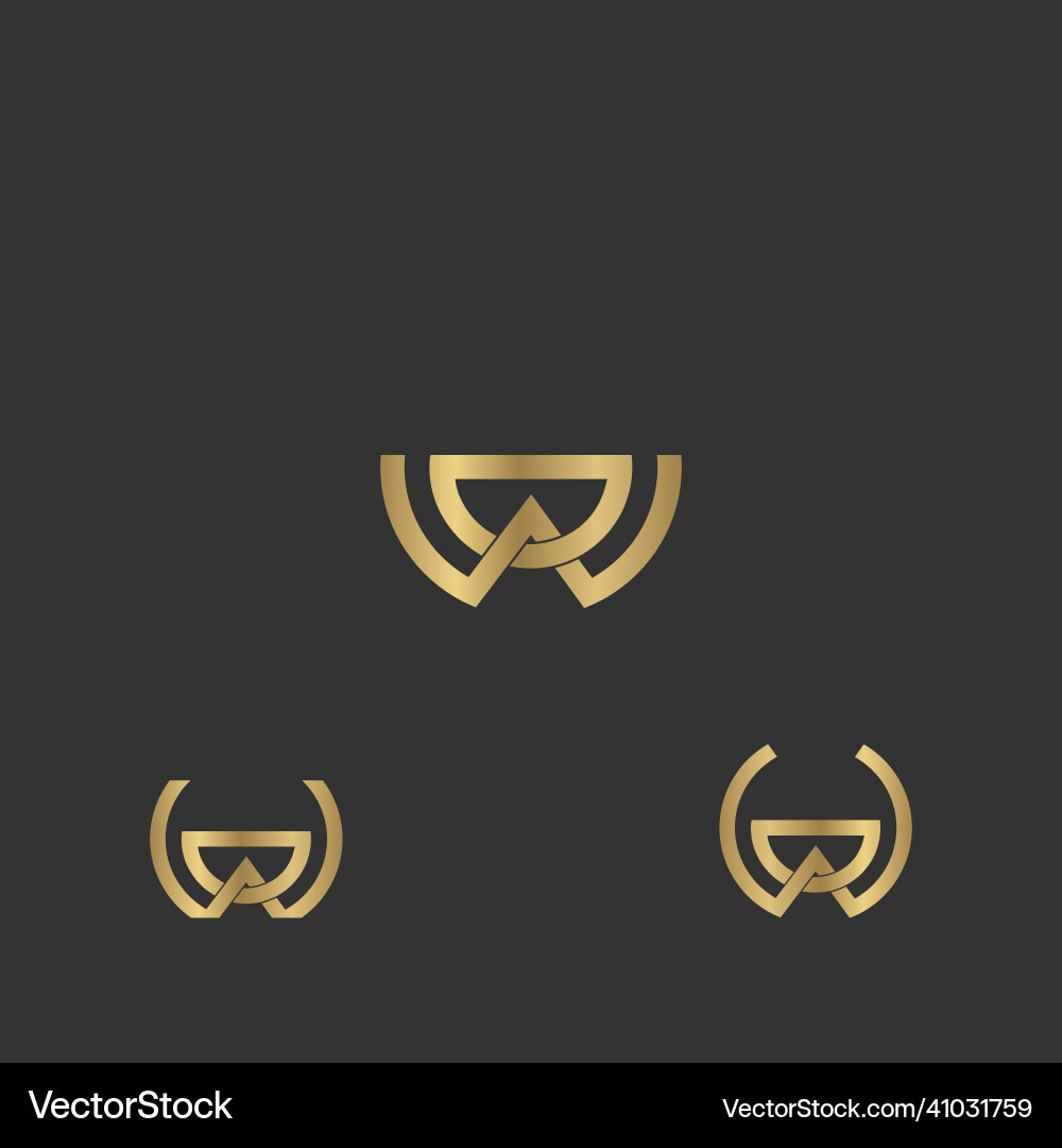 Alphabet initials logo dw wd d and w Royalty Free Vector