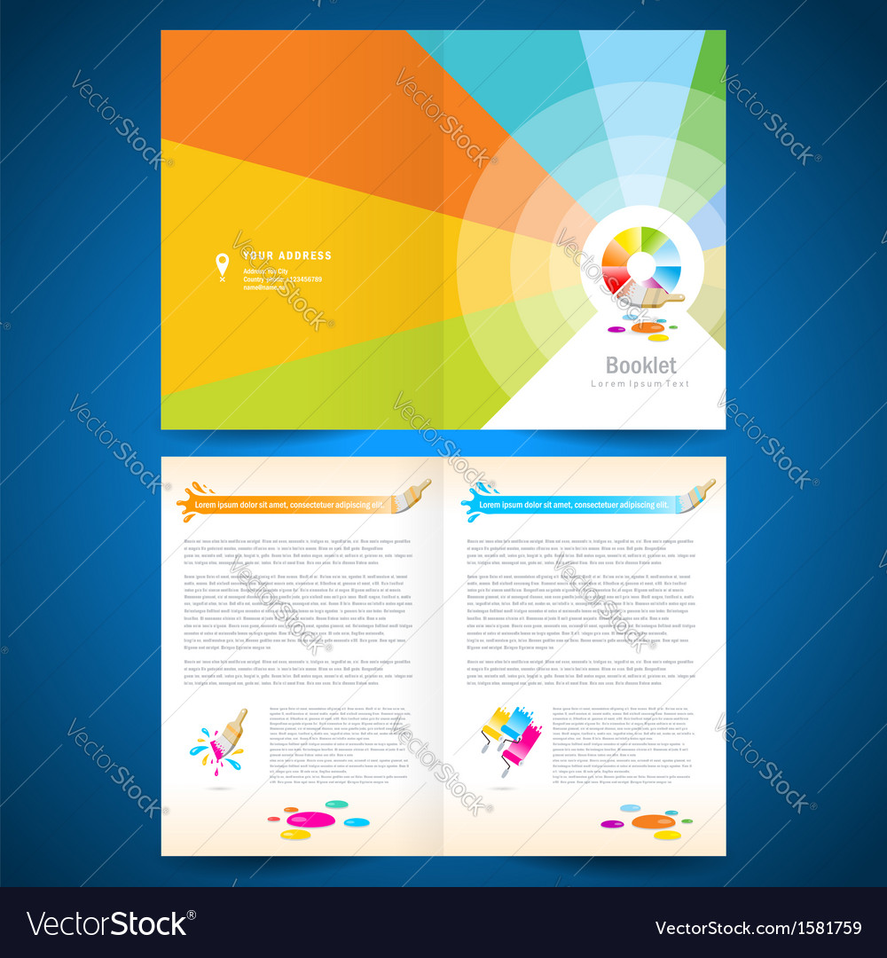 Booklet catalog brochure paint brush colorful Vector Image