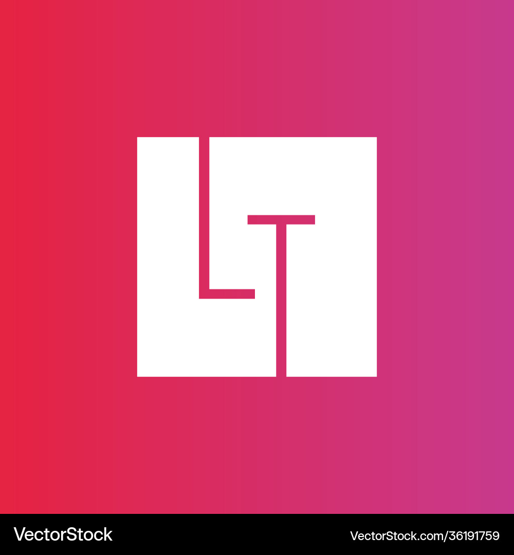 Creative initial letter lt square logo design Vector Image
