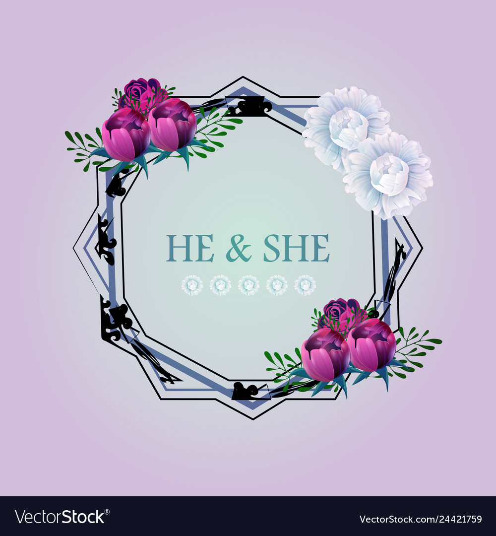 Hand drawn frame floral wreath with leaves Vector Image