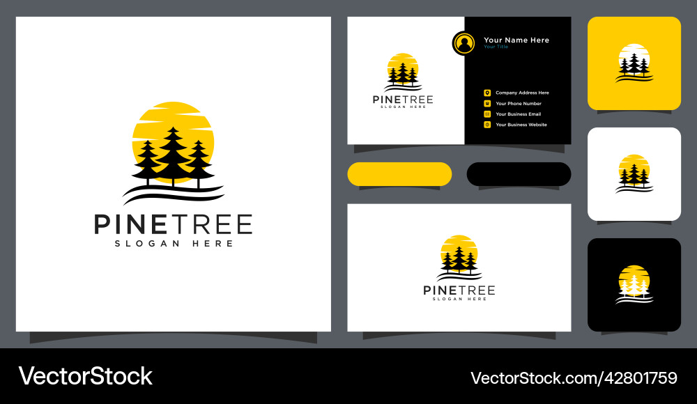 Pine tree logo design template Royalty Free Vector Image