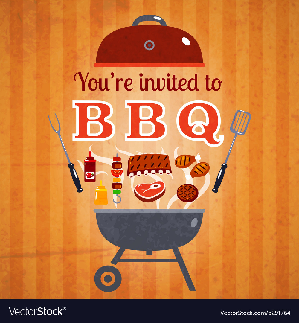 Barbecue invitation event advertisement poster Vector Image