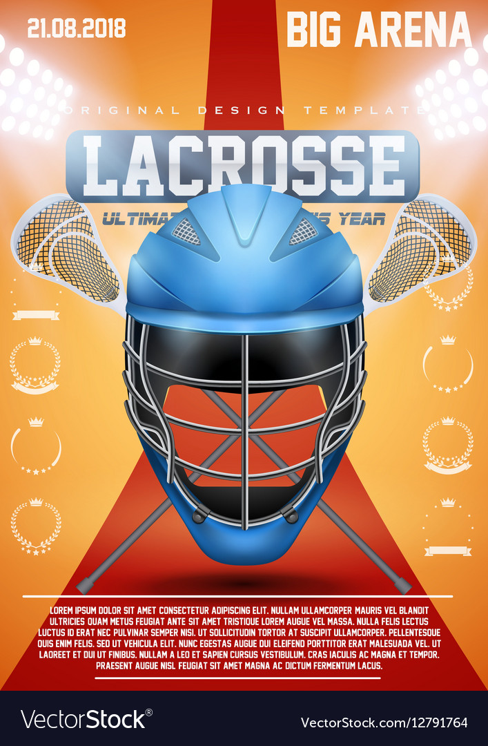 Poster Template Of Lacrosse Sports Royalty Free Vector Image