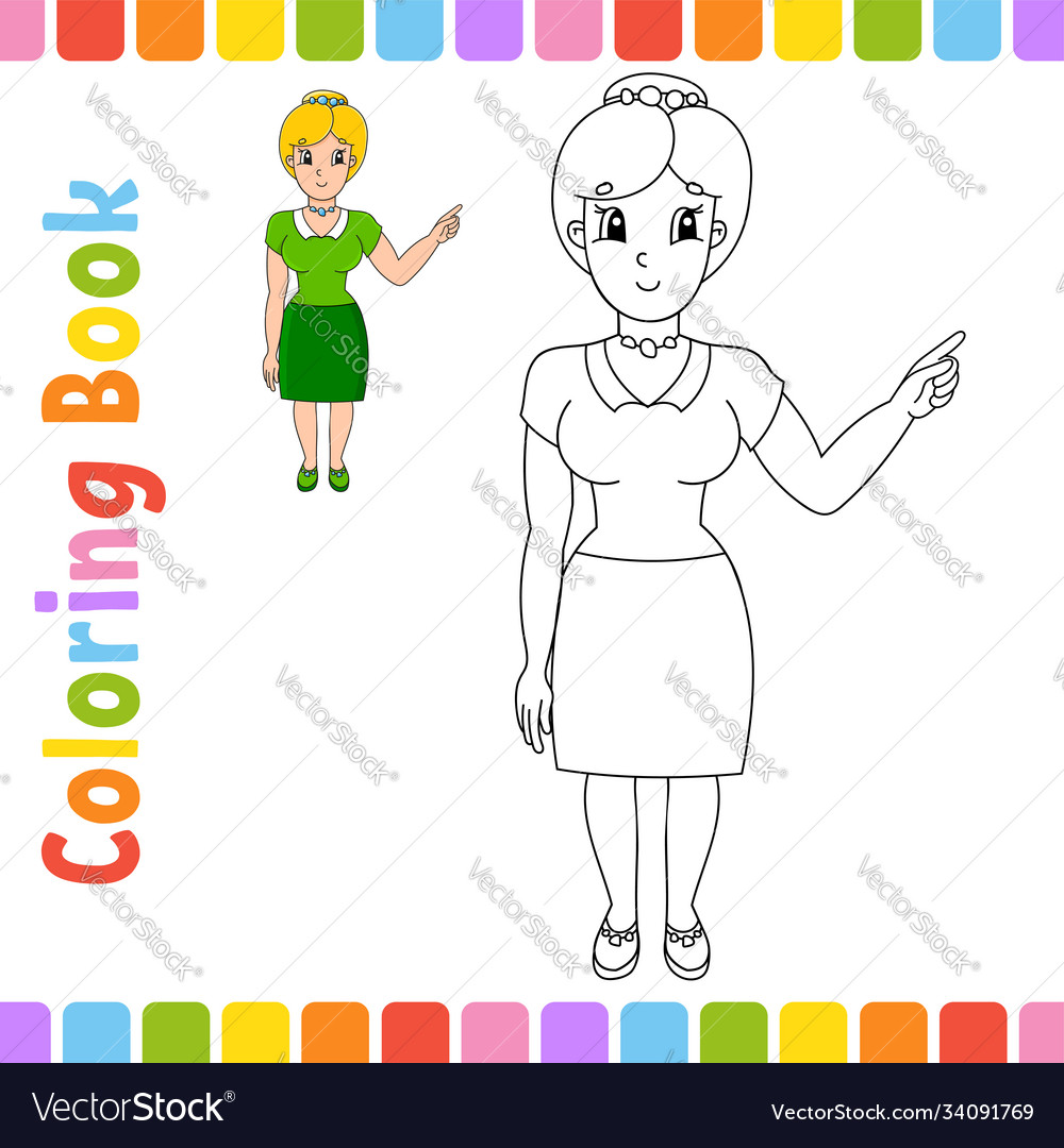 Coloring book for kids back to school cheerful Vector Image