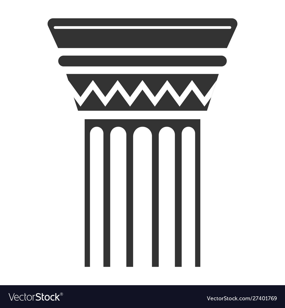 Column black icon rome culture building element vector image Column black icon rome culture building element