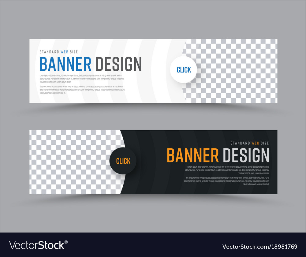 Design Of Horizontal Web Banners With Royalty Free Vector