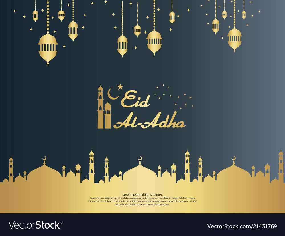 Eid al adha mubarak islamic greeting card design