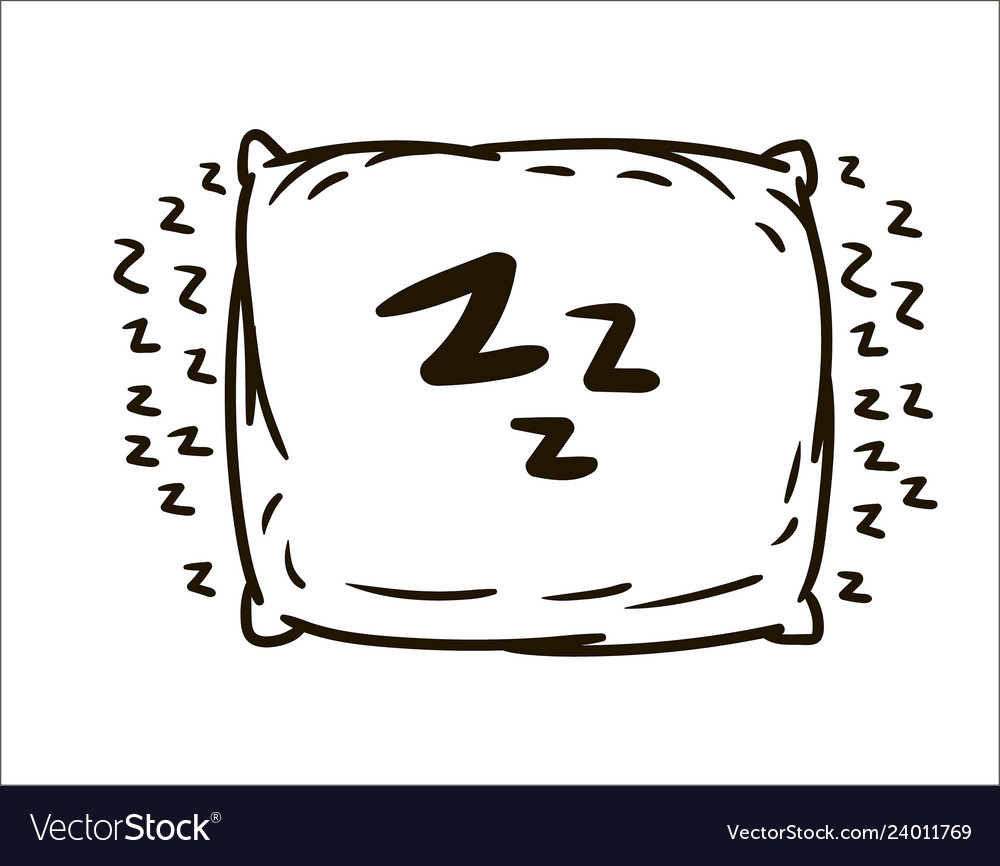 Hand drawn pillow simple sketch Royalty Free Vector Image