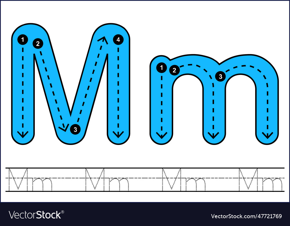 Learning english alphabet for kids letter m Vector Image