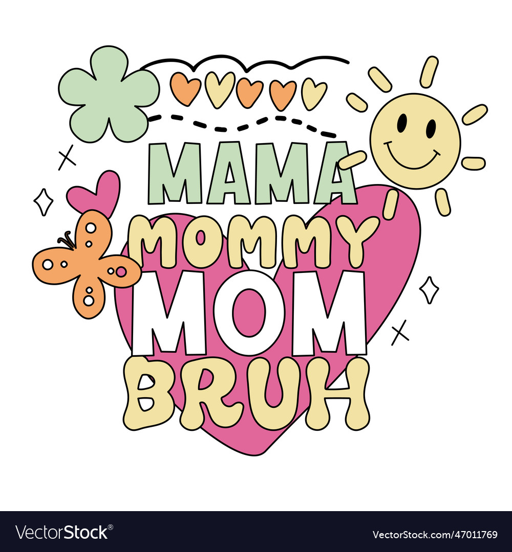 Retro mothers day hand written lettering mental Vector Image